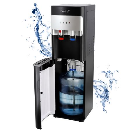 MegaChef Bottom Load Hot and Cold Water Dispenser in Black